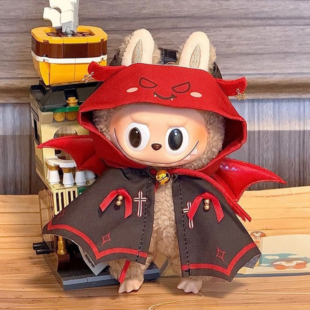 Halloween Hooded Cape Costume for Labubu Plush Toys